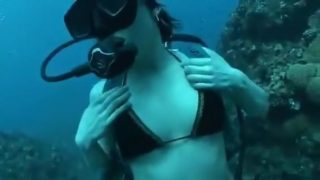 Amateurs receive taped having underwater scuba sex