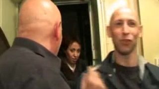 Arabian bitch in stockings gets fucked by two raunchy guys