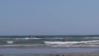Blond Girl Pissing on the Beach