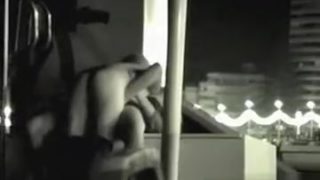 Caught youthful pair having sex on the beach