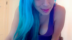Emo Girl with Real Blue Hair Webcam Show