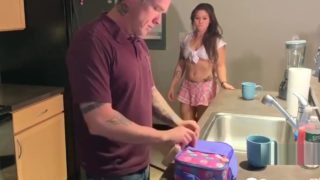 Horny step daughter stretches her legs for me to fuck her