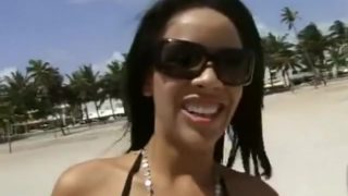 Hot young beach stud pounds girls.