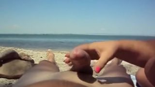 Jerking Off his hard weenie outdoors