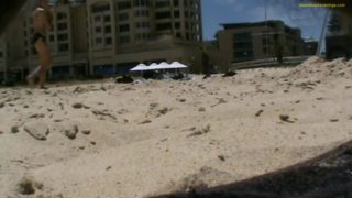 three valuable backpackers on beach in South Australia