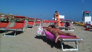 Worthy strap butt on the beach