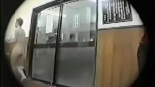 Asian in the locker room hairy pussy and horny boobs
