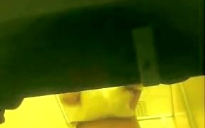 Athletic woman with nice cunt changing in change room