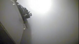 Black lingerie girl poses on the nasty dressing room vid
