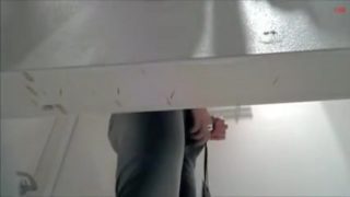 Booty cheeks are shown by a fancy lady in the fitting room