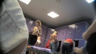 Cam hidden in showers spying changing room chicks