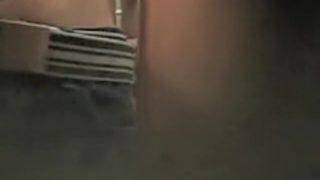Hunter voyeurs girl changing in changing room through hole
