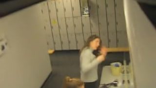 One girl flashing her boobs in the changing room