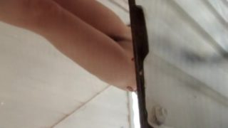 Pantieless bottom of changing room girl spied on cam