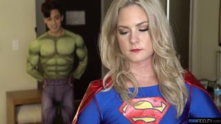 Superwoman With Long Red Nails Saves Dude