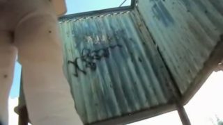 Sweetie in beach change cabin changes cloths and shows body