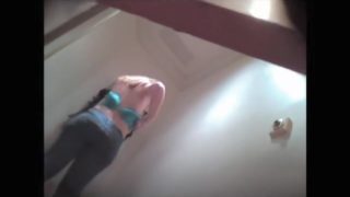 Very slim girl on changing room spy cam erotica