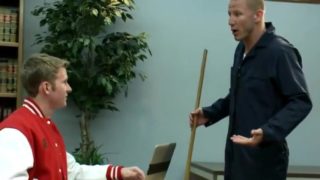 College Jock Gets Bound And Used By Janitor